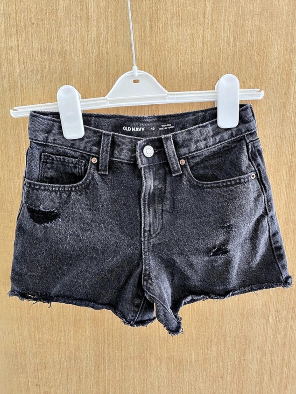 Old Navy High-Rise Built-In Tough Denim Shorts Black Size 10